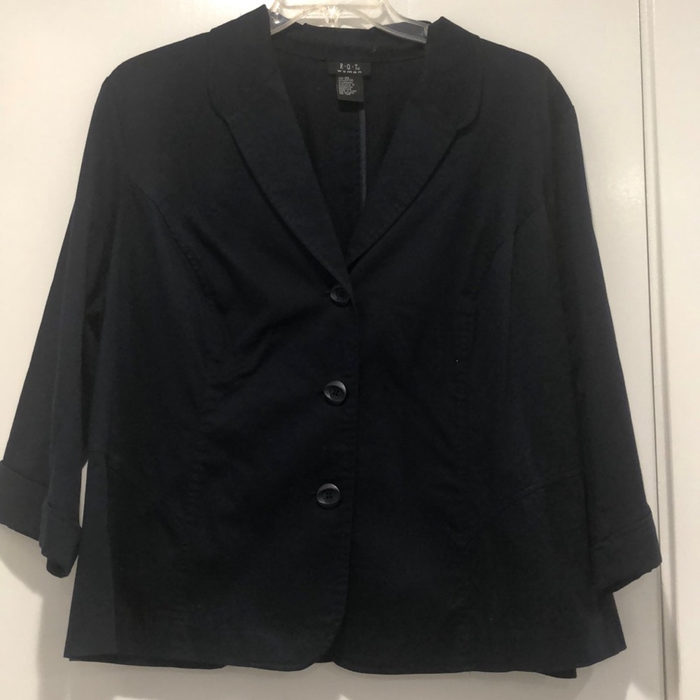 Navy blue 3/4 sleeve blazer